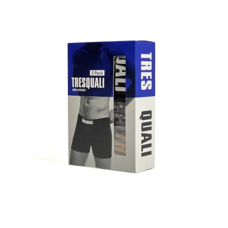TRESQUALI 3PACK Men's Boxer (WHITE-GRAY-BEIGE)